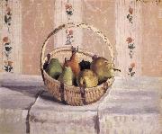 Camille Pissarro apples and pears in a round basket oil painting artist